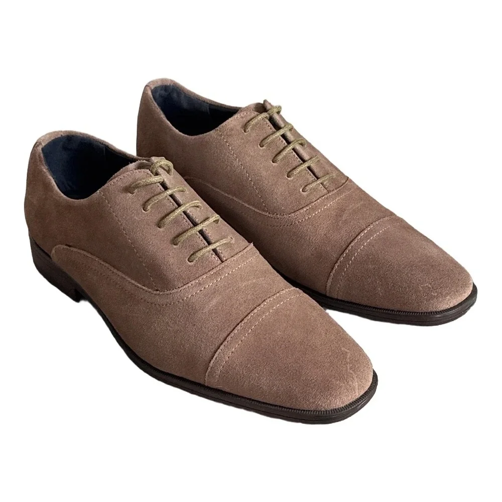 Joseph Abboud Collection Aaron Mens 12 Brown Suede Cap Toe Oxford Dress Shoes